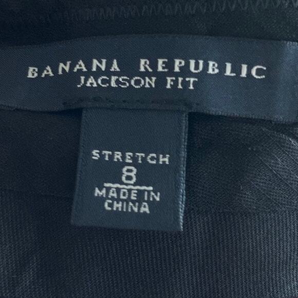 Banana Republic Womens Pants Black High Rise Jackson Fit Wool Blend Stretch 8 - Picture 5 of 12